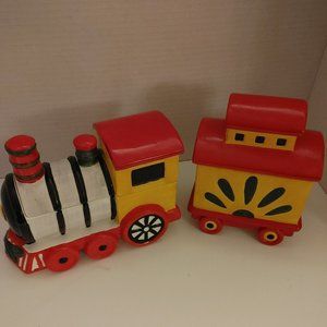 Vintage 1999 Pfaltzgraff Holiday train cookie jar